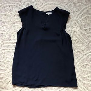 41 Hawthorn Navy Scallop Cap Sleeve Tank